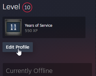 Cara menemukan opsi "Edit profil" di Steam